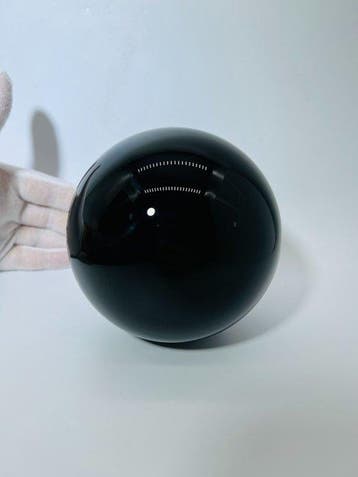 Grote zwarte obsidiaanbol Ø 120mm – Gepolijst natuurlijk