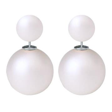 Fako Bijoux - Oorbellen - Double Dots - Parel - Melkwit, Verzenden, Nieuw