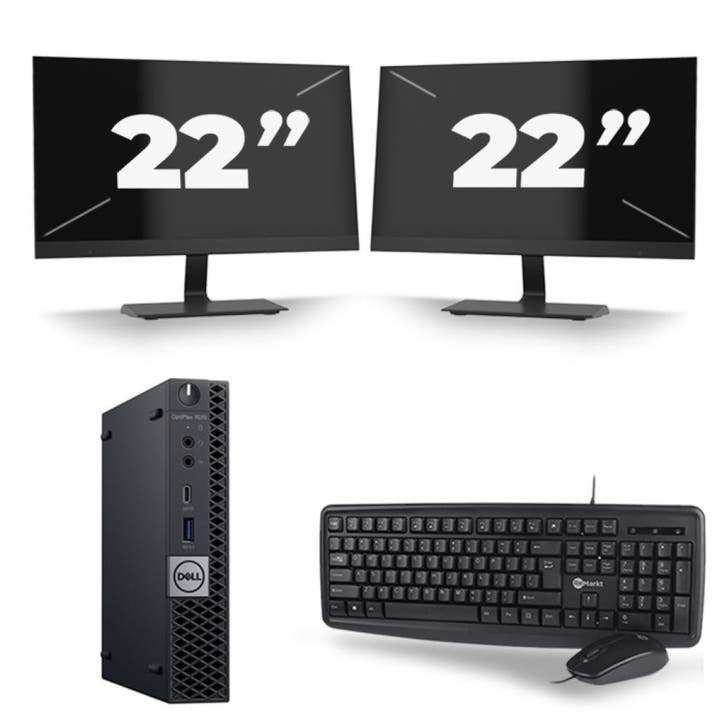 Dell Optiplex 7070 Micro  -   i5-9e  - 8GB  - 256GB  + 2x 22, Computers en Software, Windows Laptops, SSD, Qwerty, Refurbished