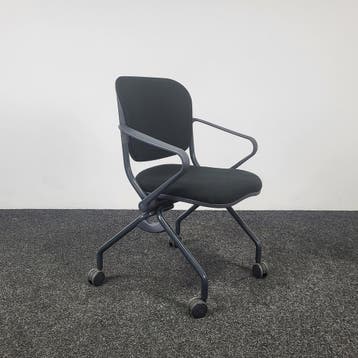 Comforto D6873 Inklapbare Vergaderstoel - Antraciet/Zwart, Huis en Inrichting, Stoelen, Ophalen of Verzenden, Gebruikt