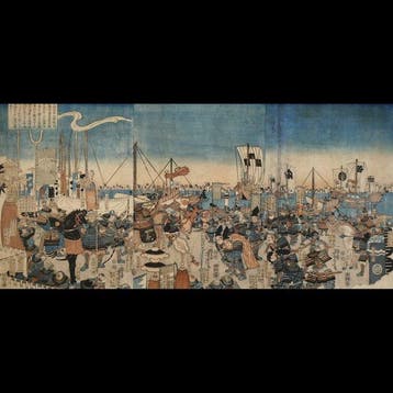 Utagawa Yoshitora /  Minamoto no Yoshitsune bij de Slag