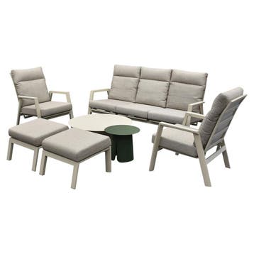 Barolo stoel bank loungeset 7 delig verstelbaar latte, Tuin en Terras, Ophalen of Verzenden, Nieuw, Aluminium
