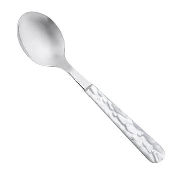 RÖR Solingen RVS en Parelmoerkleurige Lepel 18,5 cm voor..., Ophalen of Verzenden, Nieuw, Rvs of Chroom, Bestekset