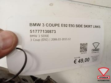 BMW 3 Coupe E92 E93 Side Skirt Origineel! Links 51777130873, Auto-onderdelen, Ophalen, Gebruikt, Links, BMW