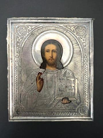 Icoon - Christus Pantokrator - .875 (84 Zolotniki) zilver -