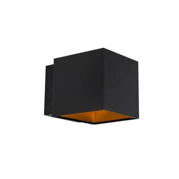 Design wandlamp zwart/goud incl. LED - Caja, Verzenden, Nieuw