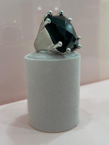 Zonder minimumprijs - Ring Zilver Onyx - Zilveren ring met, Sieraden, Tassen en Uiterlijk, Ringen, Nieuw