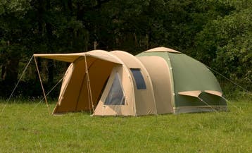 Karsten oppompbare tent type 300 - Donkerbeige - 2023, Ophalen of Verzenden, Gebruikt, Tot en met 4
