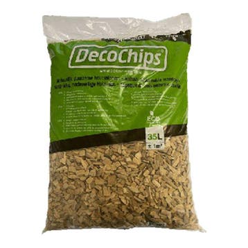 DecoChips Houtsnippers Naturel 20-40mm zak 35L, Ophalen of Verzenden
