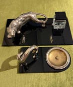 Bureauset (2) - Verzilverd, Messing, Glas, gelakt zwart, Nieuw