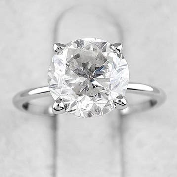 Ring - 14 karaat Witgoud, F/SI - 3.01ct. tw. Diamant, Nieuw