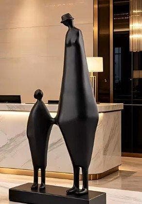 sculptuur, La mère et son enfant XL - 43.5 cm - Metaal, Antiek en Kunst