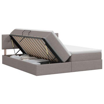 vidaXL Opslag bed met hoofdeinde 2 st Taupe Nep Leer, Verzenden, Nieuw