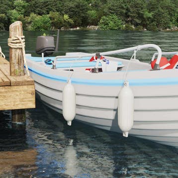 vidaXL Boot fenders 2 st Ø 14 x 50 cm Wit PVC, Verzenden, Nieuw