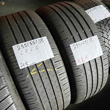 2 x Continental EcoContact 6 235-55-18 Zomerbanden 4,5mm, 18 inch, Gebruikt, Ophalen of Verzenden, 235 mm