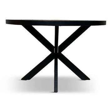 Eettafel Oscar Rond Ø110cm Mango Zwart, Huis en Inrichting, Tafels | Eettafels, Ophalen of Verzenden, Nieuw
