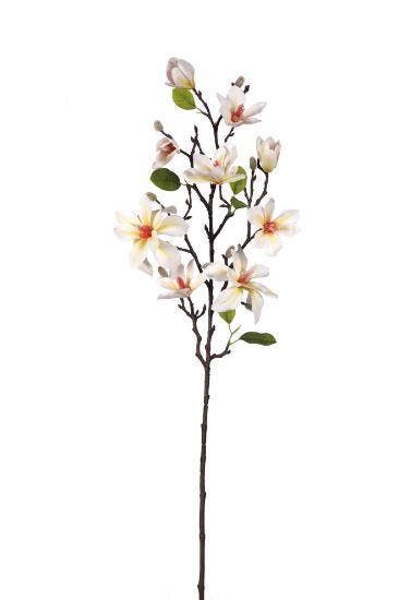 Magnolia tak Ivory/Crème Zijdenbloem 80 cm per stuk, Huis en Inrichting, Woonaccessoires | Kunstplanten en Kunstbloemen, Nieuw