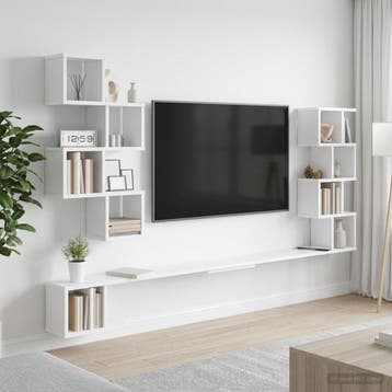 vidaXL Vaste TV Plank Wit 200 x 15 x 94 cm Bewerkt hout, Verzenden, Nieuw