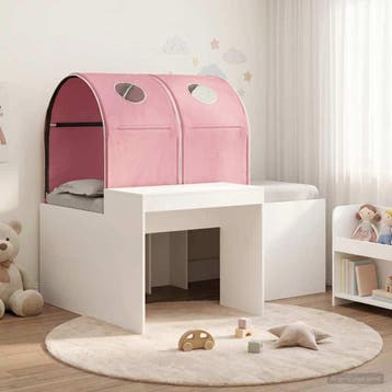 vidaXL Bed met Tunnel 4 pcs Artisian Eik en Roze Bewerkt, Verzenden, Nieuw, Bruin, Hout