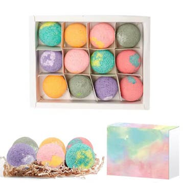 Badbruisballen 12 Stuks – Mini Spa Bombs met Essentiële Olië, Verzenden, Nieuw