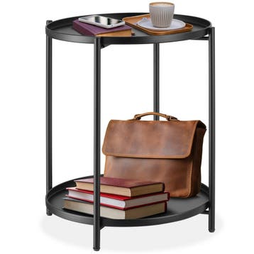 Bijzettafel Oxford 45,5x45,5x53cm - zwart, Huis en Inrichting, Verzenden, Nieuw