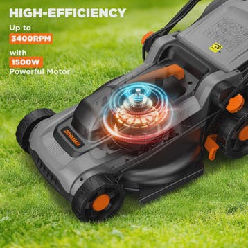 DOVAMAN Elektrische Grasmaaier 1500W - 36cm Maaibreedte, 40L, Verzenden, Nieuw