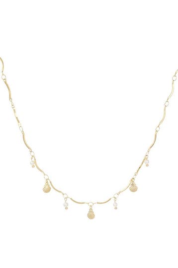 Goudlief Ketting beach waves (Hangerkettingen, Kettingen), Sieraden, Tassen en Uiterlijk, Kettingen, Verzenden, Nieuw, Zilver