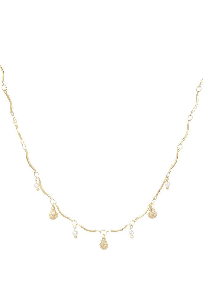 Goudlief Ketting beach waves (Hangerkettingen, Kettingen), Sieraden, Tassen en Uiterlijk, Kettingen, Zilver, Nieuw, Overige materialen