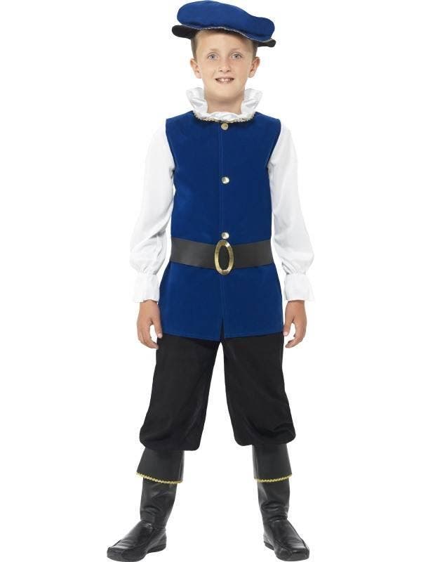 Tudor jongen kostuum Royal Blue, Kleding | Heren, Carnavalskleding en Feestkleding, Nieuw, Ophalen of Verzenden