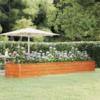 vidaXL Plantenbak verhoogd 400x80x45 cm cortenstaal roestig, Tuin en Terras, Bloembakken en Plantenbakken, 100 cm of meer, Verzenden
