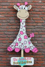 Geboortebord Giraf roze goedkoop geboorteborden huren meisje, Kinderen en Baby's, Kraamcadeaus en Geboorteborden, Ophalen, Zo goed als nieuw