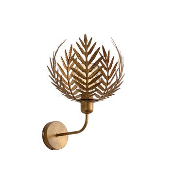 Vintage wandlamp goud 26.5cm - Botanica, Verzenden, Nieuw