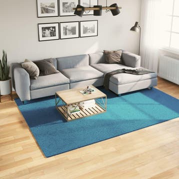 vidaXL Vloerkleed OVIEDO laagpolig 200x280 cm turquoise, Verzenden, Nieuw, Blauw