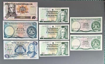 Schotland. - 8 Banknotes - Various Dates (Zonder