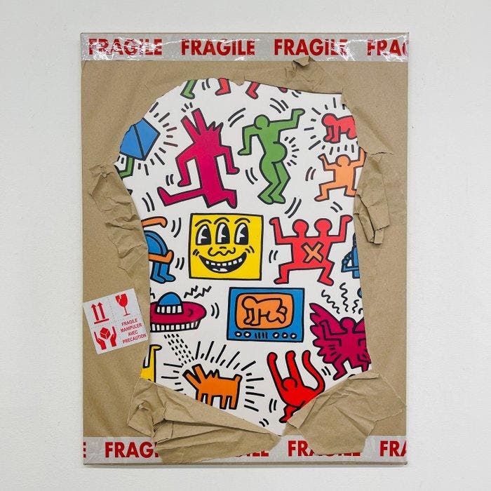AIIROH - Escape From The Museum - Collage By Keith Haring, Antiek en Kunst, Kunst | Designobjecten