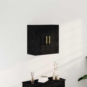 vidaXL Wandkast Zwart Eiken 60 x 31 x 70 cm Bewerkt hout, Huis en Inrichting, Kasten | Overige, Verzenden, Nieuw