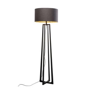 *WOONWINKEL* Kare Design Timon Zwarte Vloerlamp Met Kruisvoe, Huis en Inrichting, Lampen | Vloerlampen, Verzenden, Nieuw