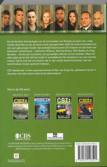 CSI 9789061126591 Greg Cox, Boeken, Verzenden, Gelezen, Greg Cox