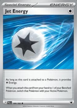 Jet Energy 190/193 reverse holo Paldea evolved, Hobby en Vrije tijd, Ophalen of Verzenden, Nieuw, Losse kaart, Foil