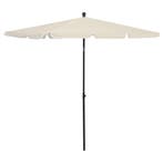 vidaXL Parasol met paal 210x140 cm zandkleurig, Verzenden, Nieuw, 2 tot 3 meter