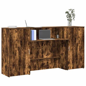 vidaXL Receptiebalie 200x50x103,5 cm bewerkt hout gerookt, Huis en Inrichting, Bureaus, Verzenden, Nieuw