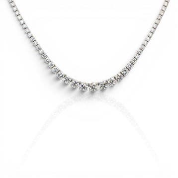 Halsketting - 18 karaat Witgoud - 7.03ct. tw. Diamant, Nieuw