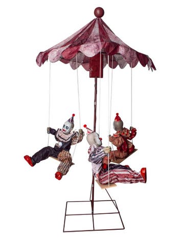 Halloween Decoratie Draaimolen Met 3 Clowns 220cm, Verzenden, Nieuw, Overige typen
