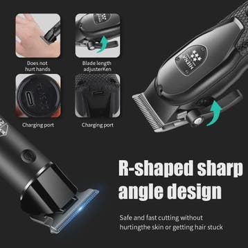 Professionele Baardtrimmer en Tondeuse Kit met LCD Display, Verzenden, Nieuw