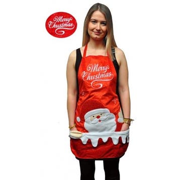 Merry Christmas verkleed schort - Kerst kleding overig, Ophalen of Verzenden, Nieuw