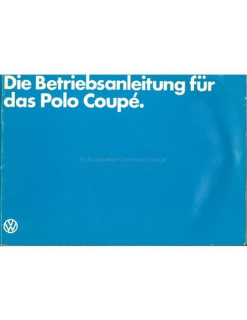 1982 VOLKSWAGEN POLO COUPÉ INSTRUCTIEBOEKJE DUITS, Auto diversen, Handleidingen en Instructieboekjes