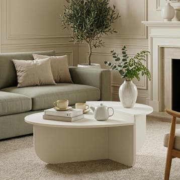 Salontafel Tondesdaslo 90x90x35 cm wit [en.casa], Verzenden, Nieuw