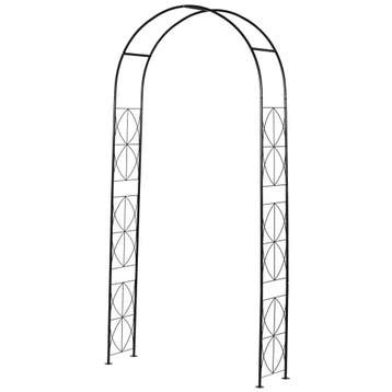TRUUSK Klimplantenboog Metaal Zwart - 114 x 30 x 230 cm - Vo, Tuin en Terras, Verzenden, Nieuw