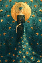 Iconica - Erté Style Fashion Muse - Unique 1/1 XXL (150x100