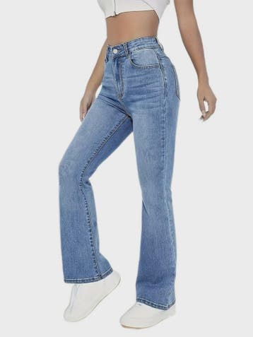 Dames Jeans met Hoge Taille en Wijde Pijpen - Comfortabele F, Verzenden, Nieuw